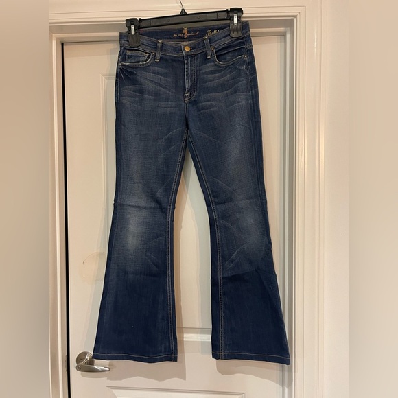 7 For All Mankind Denim - 7 For All Mankind Dark Blue Bell bottom Jeans